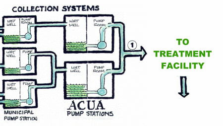 chart of the places water goes down the drain